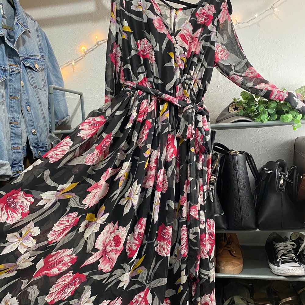 Floral Maxi Dress long sleeve